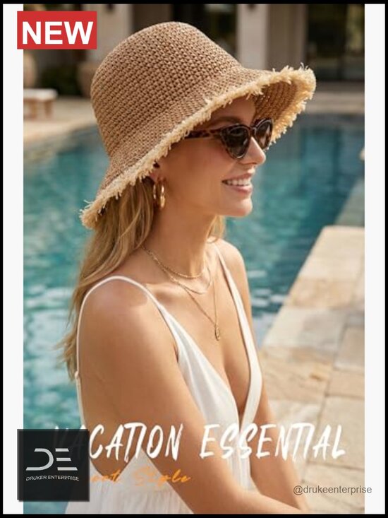 Fashion Travel Floppy Foldable Packable Crochet Wide Brim Bucket Sun Hat main image 7